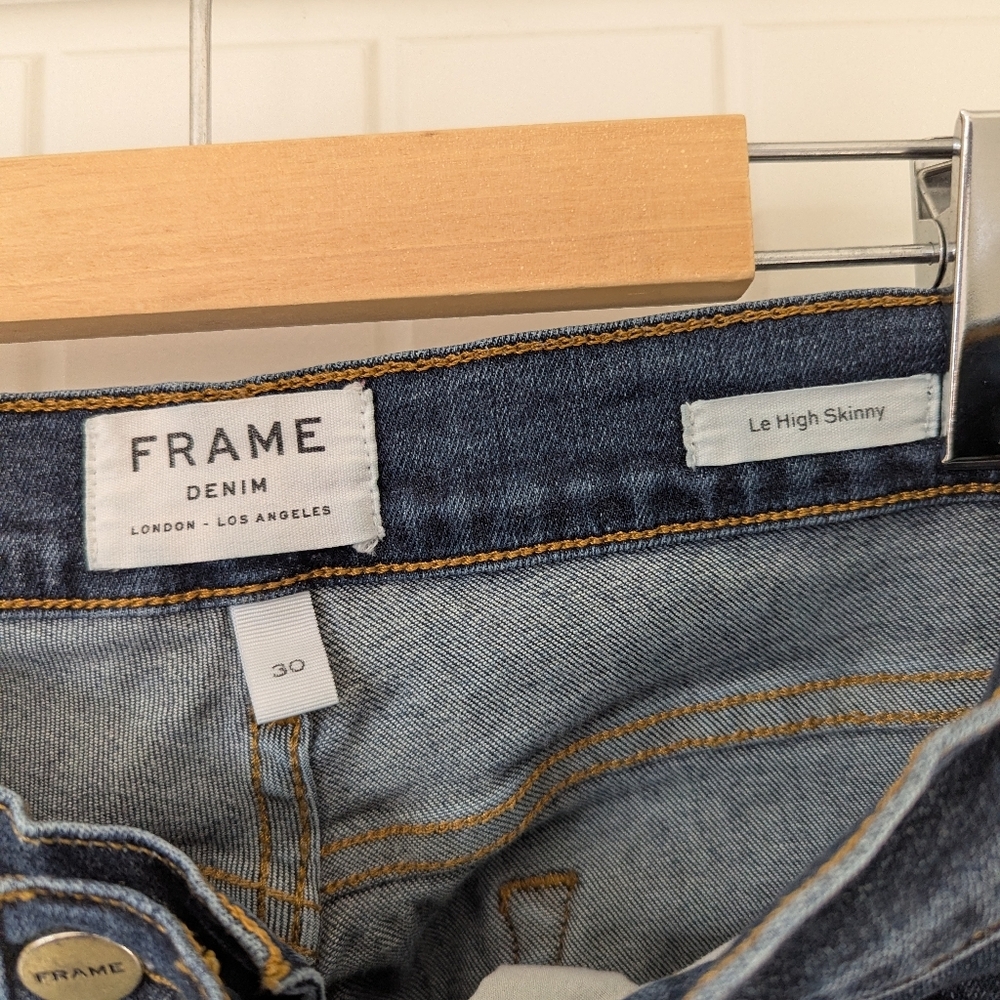 Frame Denim Dark Blue Skinny Jeans Size 30 - Picture 4 of 7